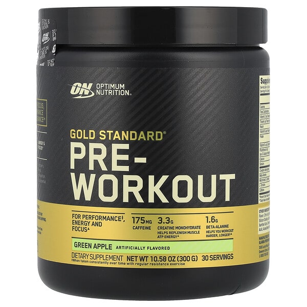 opn05280_v_37.jpg Gold Standard®, перед тренировкой, зеленое яблоко, 300 г (10,58 унции) — Optimum Nutrition