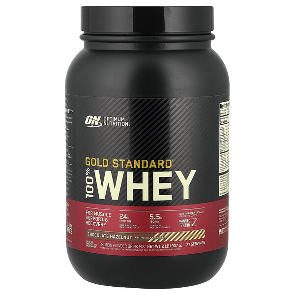 opn06067_v_34.jpg Gold Standard, 100% сыворотка, со вкусом фундука в шоколаде, 907 г (2 фунта) — Optimum Nutrition