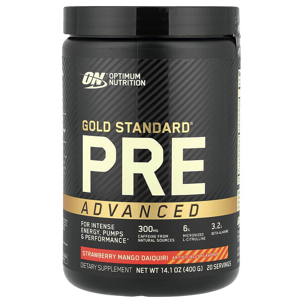 opn06430_v_24.jpg Gold Standard Pre Advanced, дайкири с клубникой и манго, 400 г (14,1 унции) — Optimum Nutrition