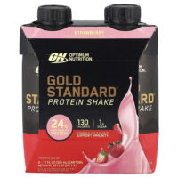 Протеиновый коктейль Gold Standard®, клубника, 4 коробки по 325 мл (11 жидк. Унций) — Optimum Nutrition