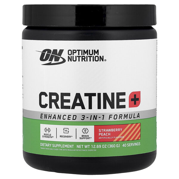 opn07089_v_8.jpg Creatine +, клубника и персик, 360 г (12,69 унции) — Optimum Nutrition