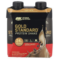 Gold Standard®, протеиновый коктейль, кофейный латте, 4 коробки по 325 мл (11 жидк. Унций) — Optimum Nutrition