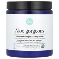 Aloe Gorgeous, порошок для повышения уровня коллагена на растительной основе, ваниль, 240 г (8,47 унции) — Ora