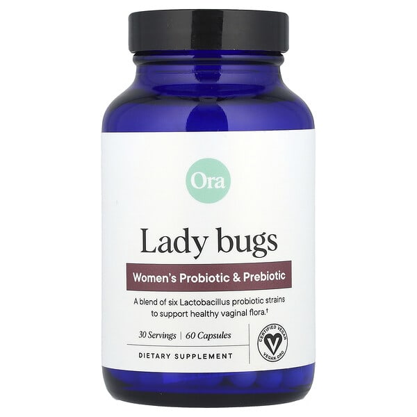 ora00755_v_24.jpg Lady Bugs, добавка с пробиотиками и пребиотиками для женщин, 60 капсул — Ora