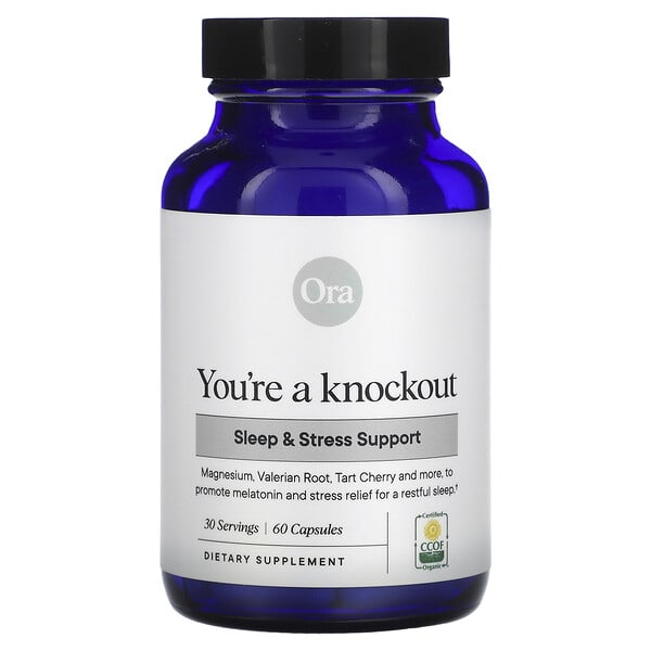 ora00761_v_8.jpg You're a Knockout, добавка для улучшения качества сна и стресса, 60 капсул — Ora