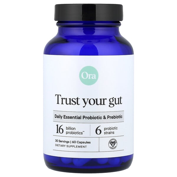 ora00766_v_56.jpg Trust Your Gut, ежедневный незаменимый пробиотик и пребиотик, 60 капсул — Ora
