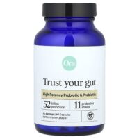 Trust Your Gut, высокоэффективный пробиотик и пребиотик, 60 капсул — Ora