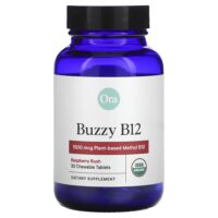 Buzzy B12, малина, 1500 мкг, 30 жевательных таблеток — Ora