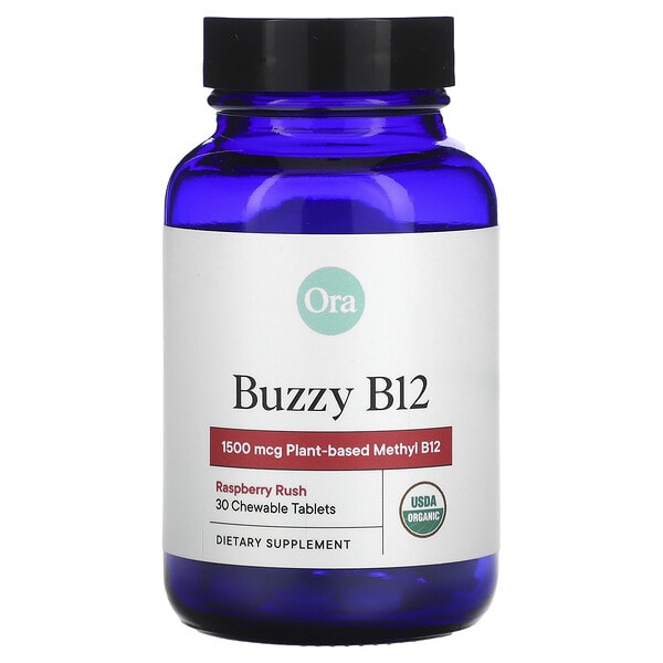 ora72529_v_8.jpg Buzzy B12, малина, 1500 мкг, 30 жевательных таблеток — Ora