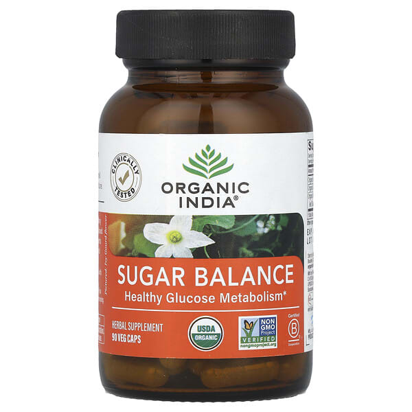 ori00074_v_29.jpg Sugar Balance, здоровый метаболизм глюкозы, 90 растительных капсул — Organic India