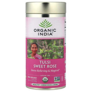 чай тулси с сладкой розой, без кофеина, 100 г (3,5 унции) — Organic India