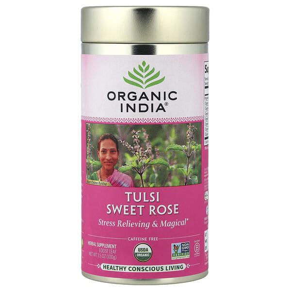 ori50598_v_69.jpg чай тулси с сладкой розой, без кофеина, 100 г (3,5 унции) — Organic India