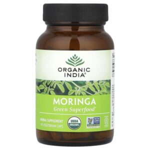 моринга, 90 вегетарианских капсул (350 мг в 1 капсуле) — Organic India