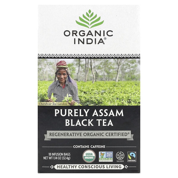 ori58039_v_18.jpg Черный чай Purely Assam, 18 пакетиков для заваривания, 32,4 г (1,14 унции) — Organic India