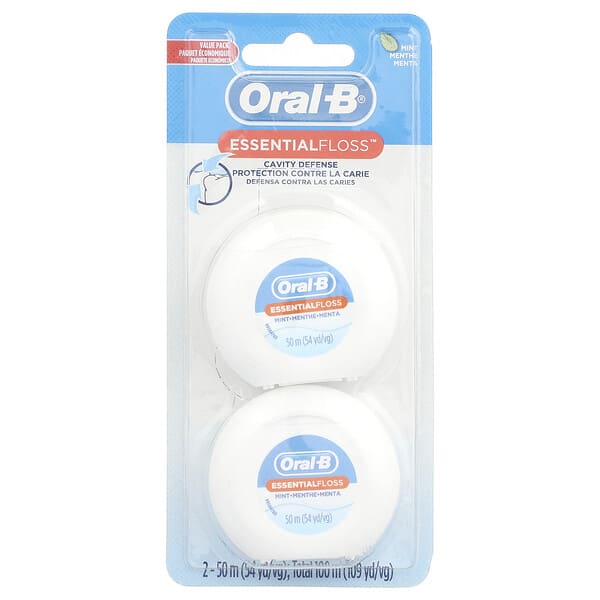 orl10421_v_9.jpg EssentialFloss™, недорогая упаковка, мята, 2 шт., 50 м (54 ярда) — Oral-B