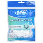 Glide, наборы для зубной нити, Bacteria Guard, мята, 75 шт. — Oral-B