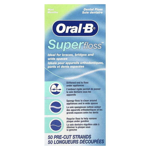 orl82570_v_34.jpg Super Floss™, мята, 50 предварительно нарезанных нитей — Oral-B