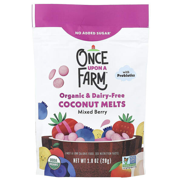 ouf51265_v_2.jpg Organic Coconut Melts, для малышей, ягодное ассорти, 28 г (1 унция) — Once Upon A Farm