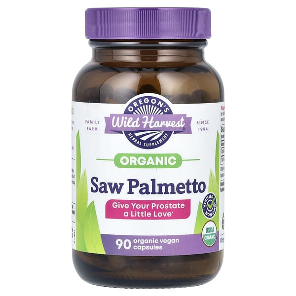 owh00053_v_50.jpg Organic Saw Palmetto, 90 органических веганских капсул (585 мг на капсулу) — Oregon's Wild Harvest