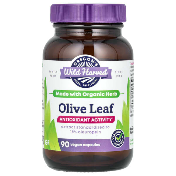 owh00091_v_8.jpg Olive Leaf, 90 веганских капсул — Oregon's Wild Harvest