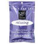 Dead Sea Spa, минеральные соли, расслабляющая лаванда, 70 г (2,5 унции) — One with Nature