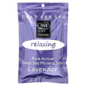 Dead Sea Spa, минеральные соли, расслабляющая лаванда, 70 г (2,5 унции) — One with Nature