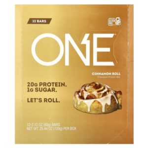 Питательный батончик, со вкусом корицы, 12 шт., 60 г (2,12 унции) каждый — One Brands