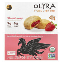 Fruit & Grain Bites, клубника, 4 упаковки по 37,5 г (1,32 унции) — Olyra