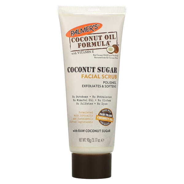 pal03543_v_10.jpg Coconut Oil Formula, Скраб для лица с кокосовым сахаром, 3,17 унции (90 г) — Palmer's