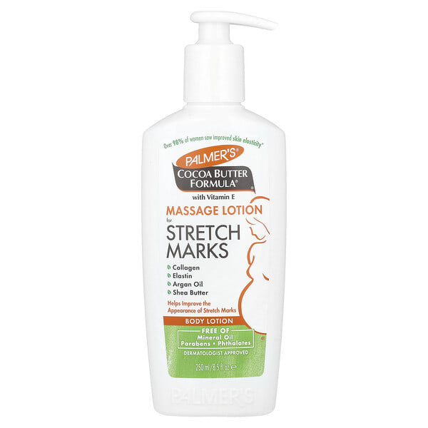 pal04031_v_35.jpg Cocoa Butter Formula®, массажный лосьон от растяжек с витамином E, 250 мл (8,5 жидк. унции) — Palmer's