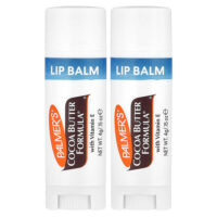 Cocoa Butter Formula, с витамином E, смягчающий и разглаживающий бальзам для губ, 2 шт. в упаковке, 4 г (0,15 унции) каждый — Palmer's