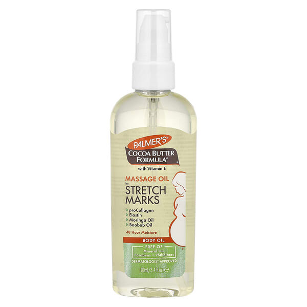 pal04376_v_14.jpg Cocoa Butter Formula® с витамином E, массажное масло для растяжек, 100 мл (3,4 жидк. унции) — Palmer's