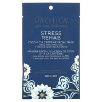 Stress Rehab, косметическая маска для лица с кокосом и кофеином, 1 листовая маска, 20 мл (0,67 жидк. унц.) — Pacifica