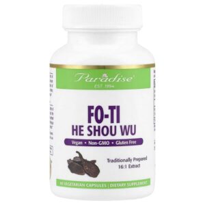 Fo-Ti, He Shou Wu, 60 вегетарианских капсул (500 мг на капсулу) — Paradise Herbs