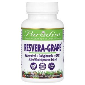 Resvera-Grape, 60 вегетарианских капсул (250 мг на капсулу) — Paradise Herbs