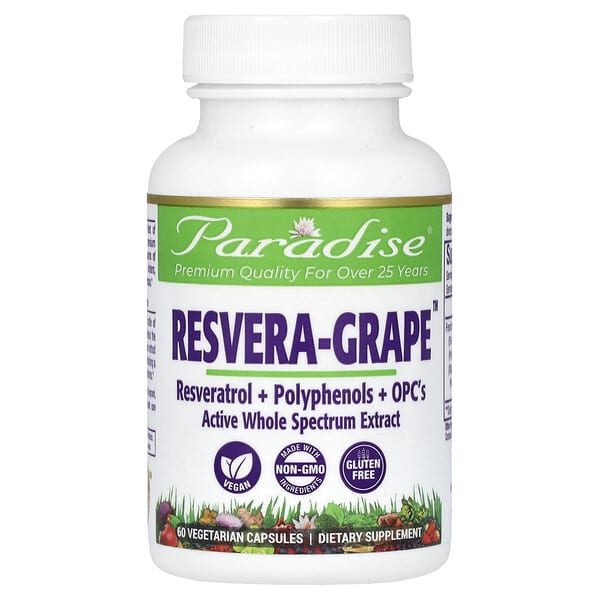 par77794_v_41.jpg Resvera-Grape, 60 вегетарианских капсул (250 мг на капсулу) — Paradise Herbs