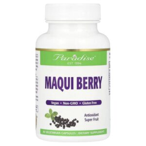 Maqui Berry, 60 вегетарианских капсул (400 мг на капсулу) — Paradise Herbs