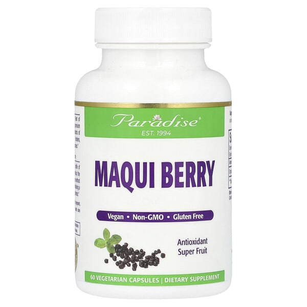 par77808_v_50.jpg Maqui Berry, 60 вегетарианских капсул (400 мг на капсулу) — Paradise Herbs