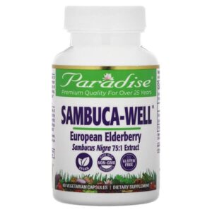 Sambuca-Well, европейская бузина, 250 мг, 60 вегетарианских капсул — Paradise Herbs