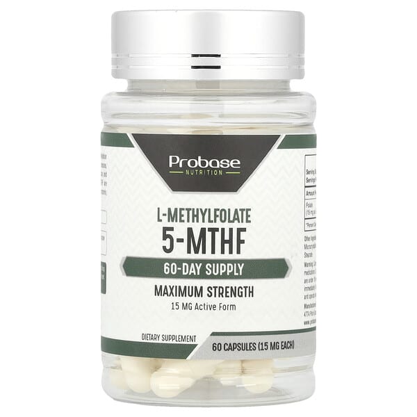 pba69061_v_16.jpg L-метилфолат 5-МТГФ, 15 мг, 60 капсул — Probase Nutrition