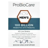 Пробиотики для мужчин с пребиотиком, 30 растительных капсул — ProBioCare