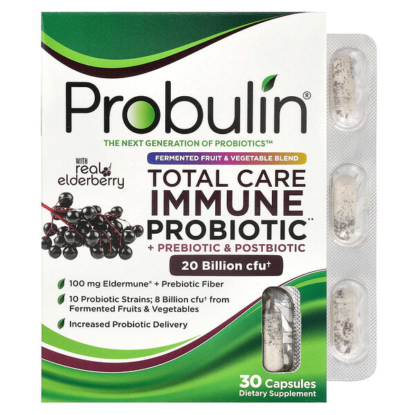 pbl00338_v_50.jpg Total Care Immune, пробиотики, пребиотики и постбиотики с натуральной бузиной, 20 млрд КОЕ, 30 капсул — Probulin