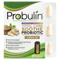 Total Care, успокаивающий пробиотик, пребиотик и постбиотик, 30 капсул — Probulin