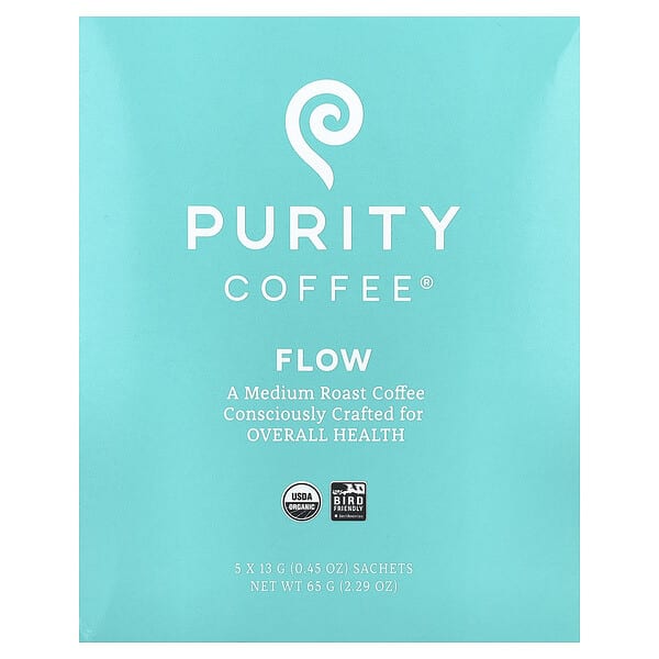 pce16907_v_18.jpg Flow, саше, средняя обжарка, 5 саше по 13 г (0,45 унции) — Purity Coffee
