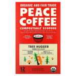 Peace Coffee, Organic Tree Hugger, темная обжарка, 12 стручков по 9,25 г (0,32 унции)
