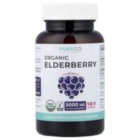 органическая бузина, 30 веганских капсул (500 мг в 1 капсуле) — Pure Co.