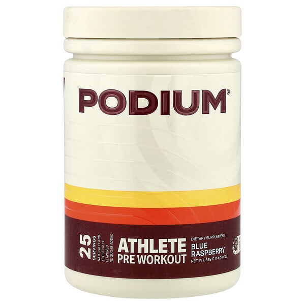 pdi60097_v_8.jpg Athlete, предтренировочный комплекс, с голубой малиной, 398 г (14,04 унции) — Podium Nutrition