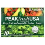 PEAKfresh USA, многоразовые пакеты с затяжками для хранения продуктов, 10 шт.