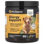 Allergy Support, для собак, арахисовая паста, 90 жевательных таблеток, 270 г (9,5 унции) — Pet Honesty