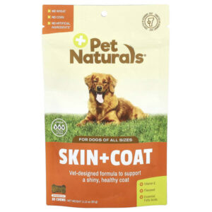 Кожа + мех, для собак, 30 жевательных таблеток, 2,12 унции (60 г) — Pet Naturals